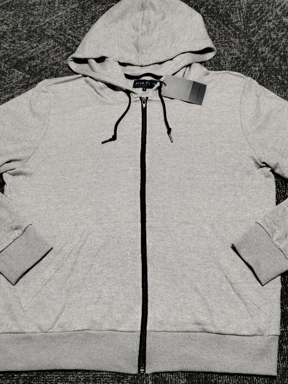 Five Four Hoodie Men's L Heather Gray Full Zip Sweatshirt Long Sleeve Jacket NWT